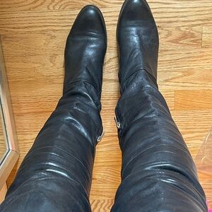 Timeless Jimmy Choo Black Leather Over the Knee Boots